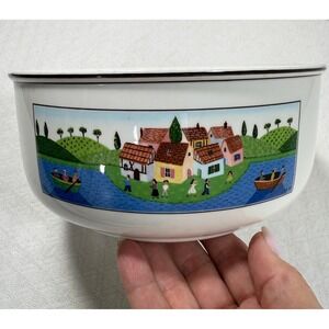 Villeroy & Boch Design Naif Laplau Village Folk Art Porcelain‎ Serving Bowl 8"
